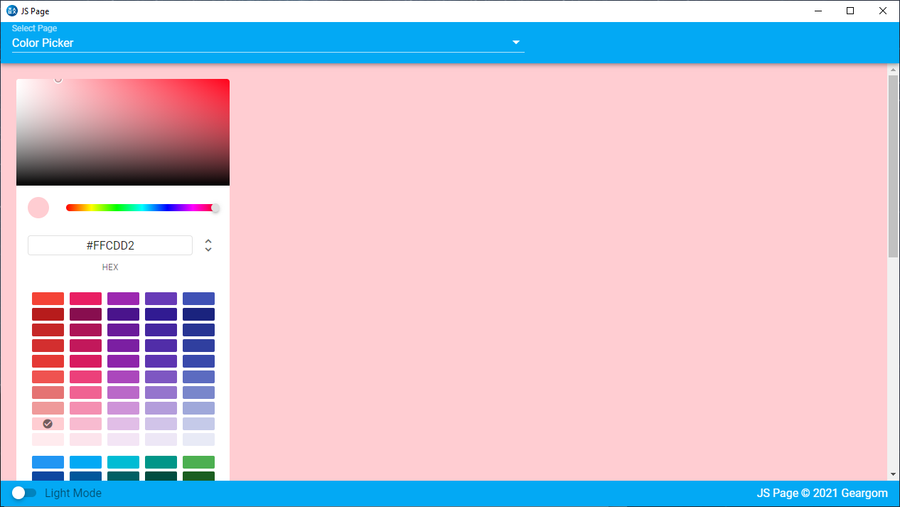 JS Page Color Picker Example